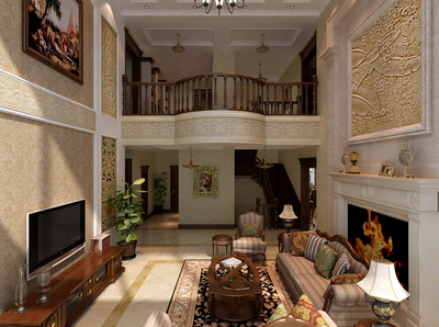 鹿泉云臺別墅316平米美式風格室內設計 演繹經典與舒適